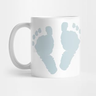 Newborn foot prints. Baby girl and boy foots Mug